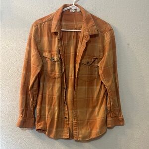 Roxy Orange Casual Button Down Shirt